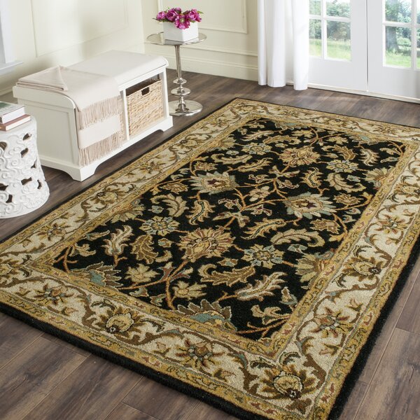 Charlton Home Cranmore Oriental Handmade Tufted Wool Area Rug In Black